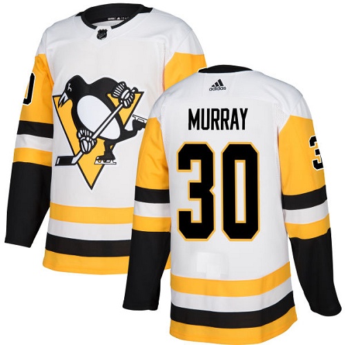 Adidas Men Pittsburgh Penguins #30 Matt Murray White Road Authentic Stitched NHL Jersey